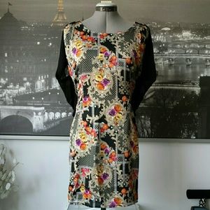 Geoprint Floral Draped Open Back Designer …